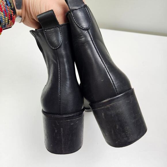 Asos Depp Block Heel Chelsea‎ Boot Leather 40 9 Black - Picture 8 of 14